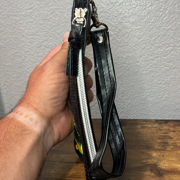 Oregon Ducks Black Sequin Wristlet clutch  purse - Picture 6 of 16